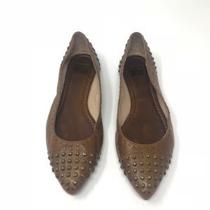 Frye ballet flats brown size 7 sharp nose leather